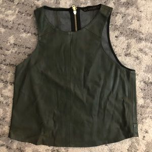 Zara hunter green leather top